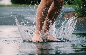 rain, feet, puddle