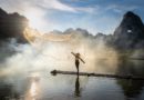 7. fisherman doing fishing with net